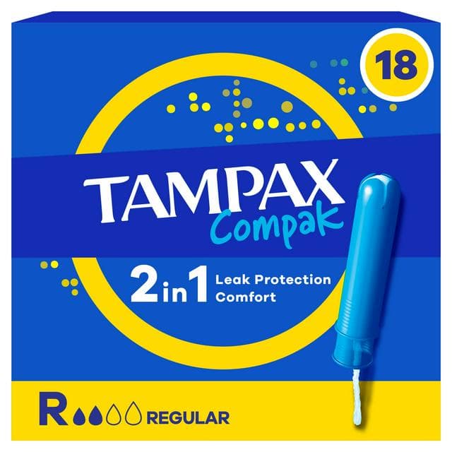 Tampax Compak Regular Tampons Applicator x18 - gallery image 1