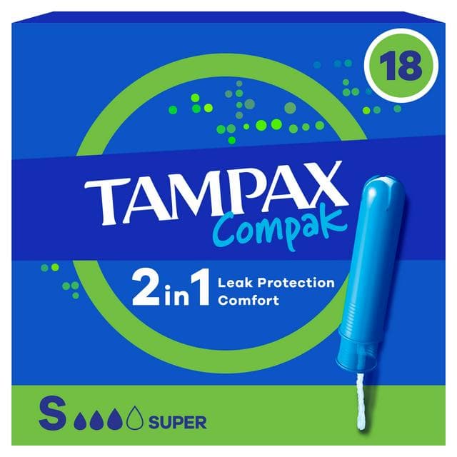 Tampax Compak Super Tampons Applicator x18 - gallery image 1