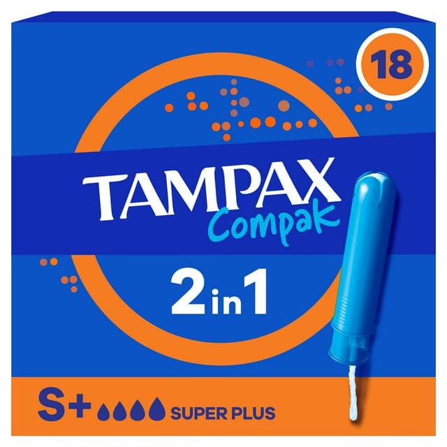 Tampax Compak Super Plus Tampons Applicator x18 - gallery image 1