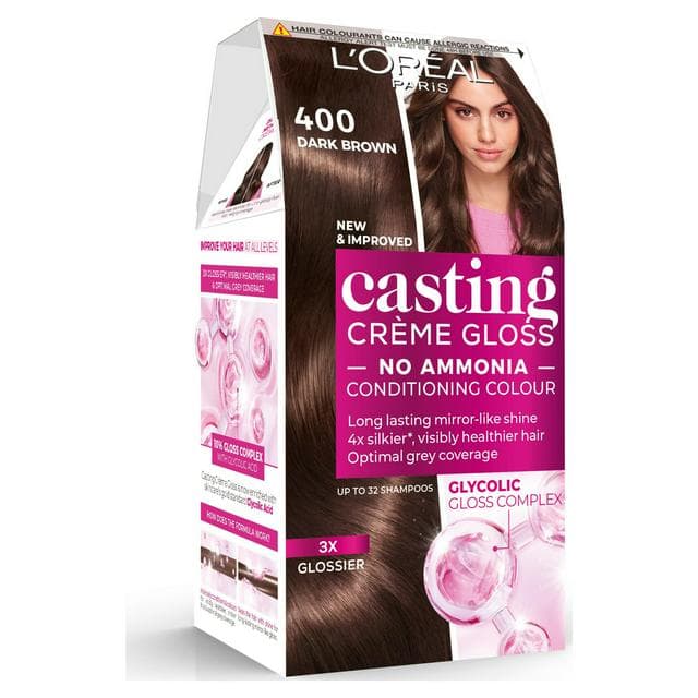 L'Oreal Paris Casting Creme Gloss Semi Permanent Hair Dye Dark Brown 400 - gallery image 1
