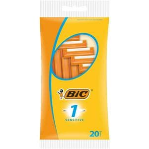 BIC 1 Sensitive Disposable Mens Razor 20 Pack