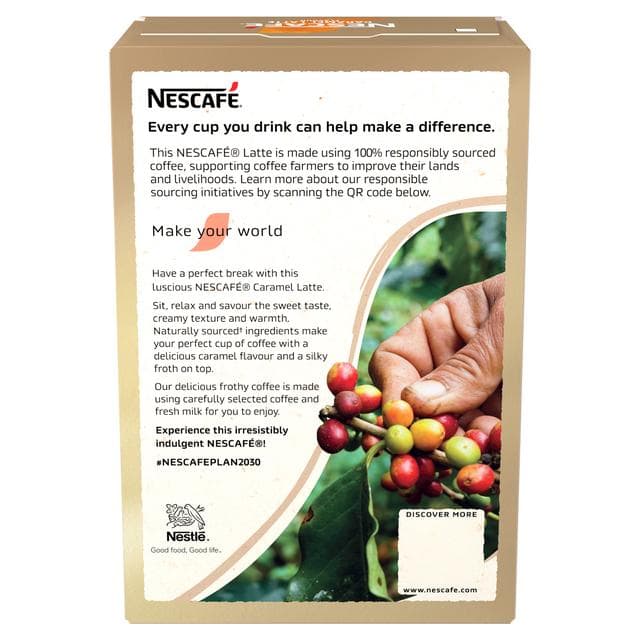 Nescafe Caramel Latte Instant Coffee Sachets x7 119g - gallery image 2