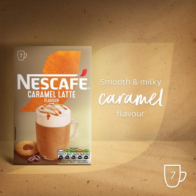 Nescafe Caramel Latte Instant Coffee Sachets x7 119g - gallery image 6