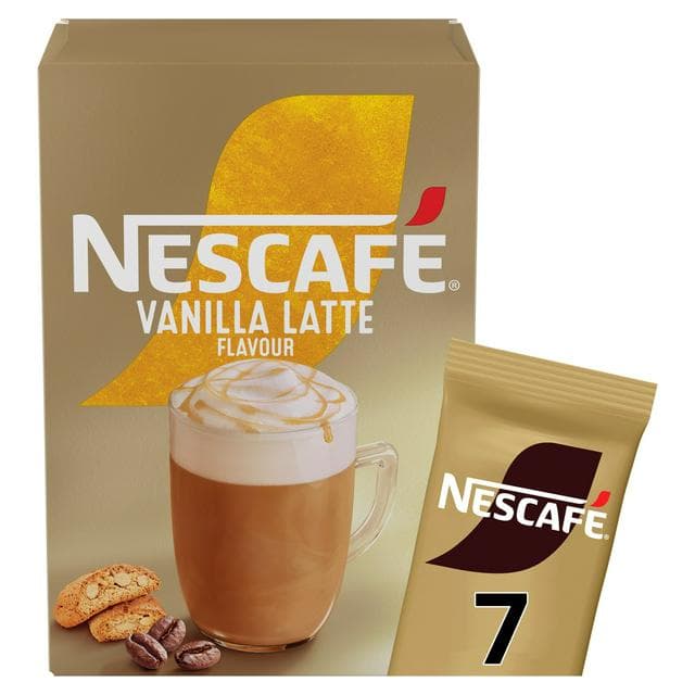 Nescafe Vanilla Latte Instant Coffee Sachets x7 129.5g - gallery image 1
