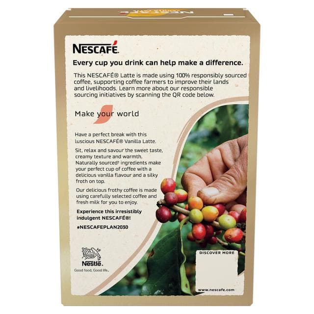 Nescafe Vanilla Latte Instant Coffee Sachets x7 129.5g - gallery image 2