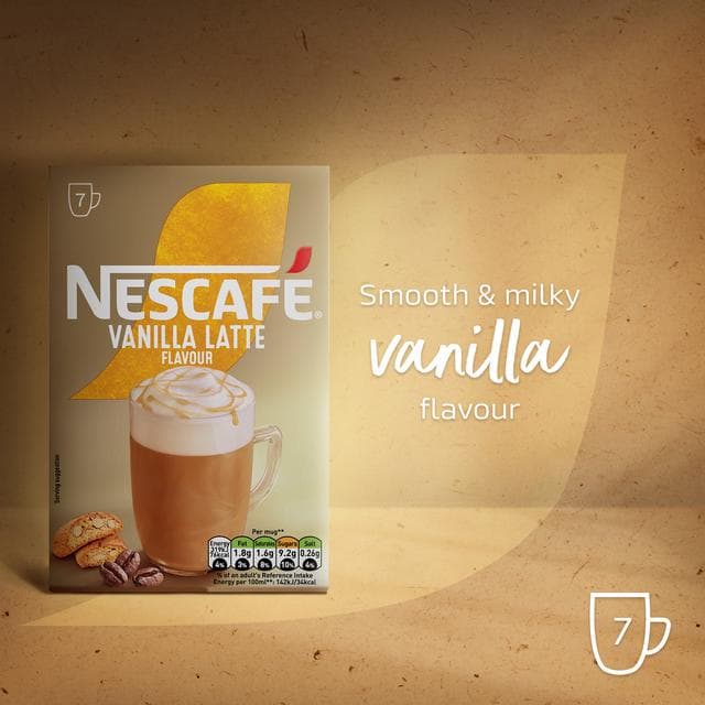 Nescafe Vanilla Latte Instant Coffee Sachets x7 129.5g - gallery image 6
