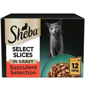 Sheba Select Slices Succulent Selection in Gravy Wet Cat Food Pouches 12 x 85g