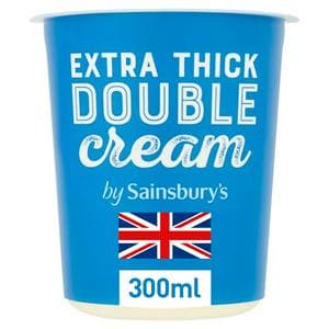 Sainsbury's British Extra Thick Double Fresh Cream 300ml