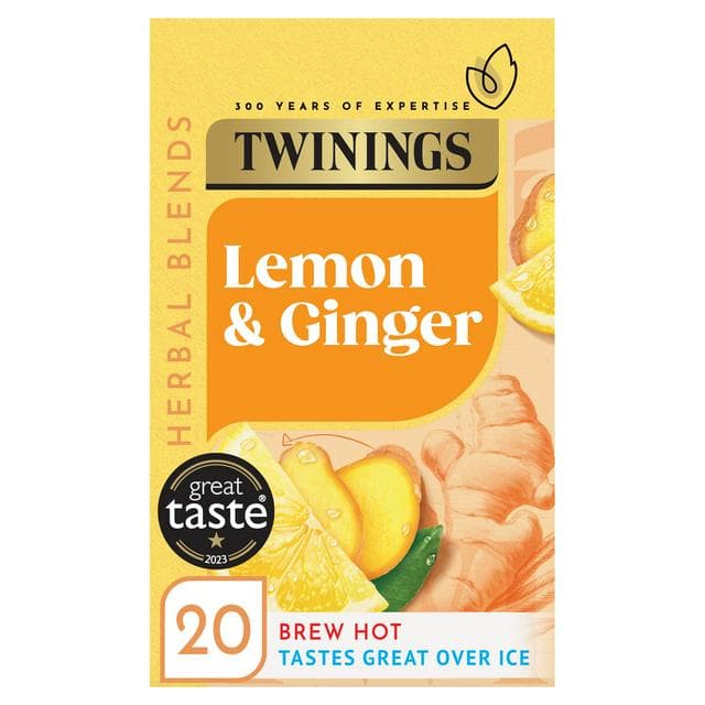 Twinings Lemon & Ginger Tea, 20 Tea Bags - gallery image 1