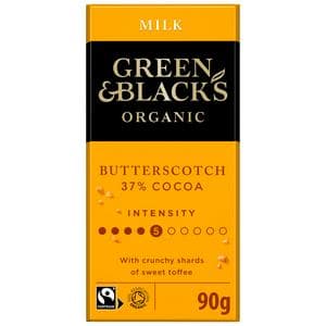 Green & Black's Organic Butterscotch Milk Chocolate Bar 90g