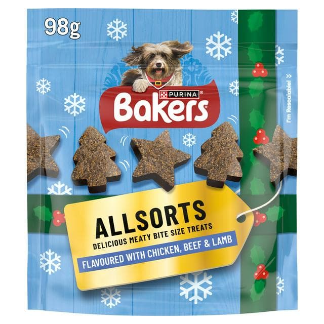 Bakers Allsorts Chicken, Beef and Lamb Dog Treats 98g - gallery image 1