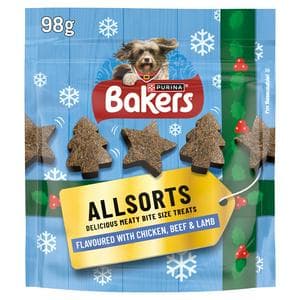 Bakers Allsorts Chicken, Beef and Lamb Dog Treats 98g