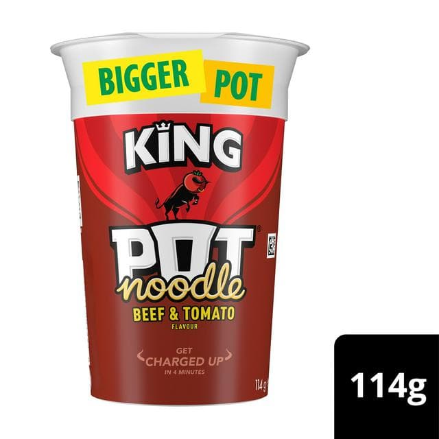 Pot Noodle King Pot Beef & Tomato 114g - gallery image 1