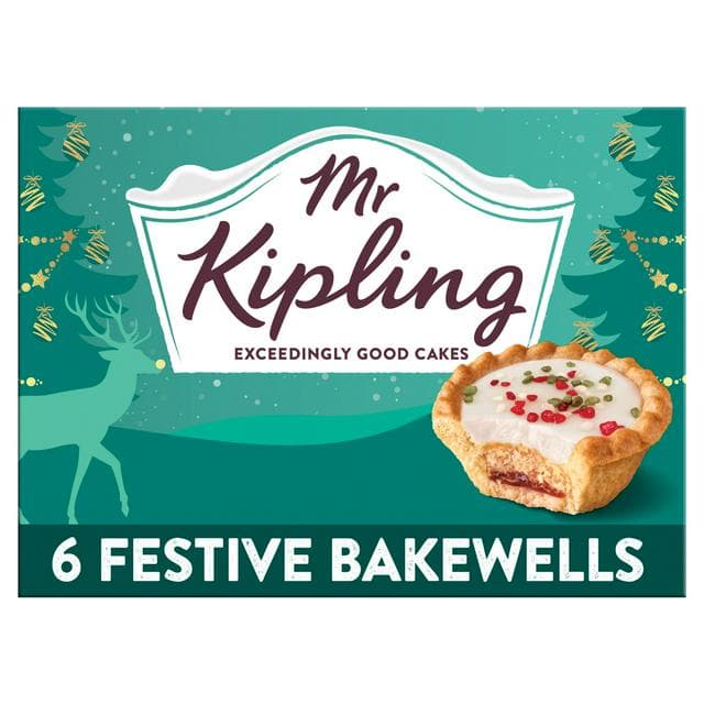 Mr Kipling 6 x Festive Bakewells Christmas Tarts - gallery image 1