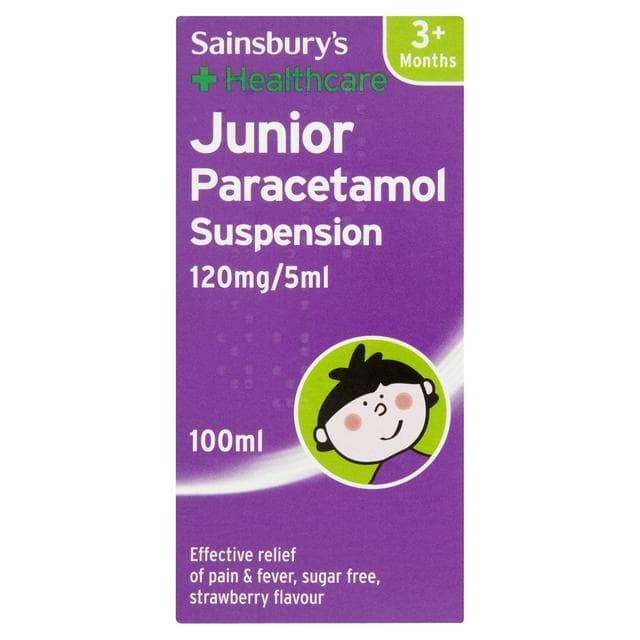 Sainsbury's Junior Paracetamol Suspension 100ml - gallery image 1