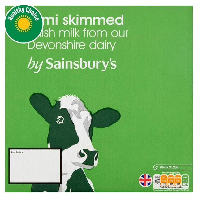 Sainsbury's Semi Skimmed Long Life Milk 6x1L - gallery image 1
