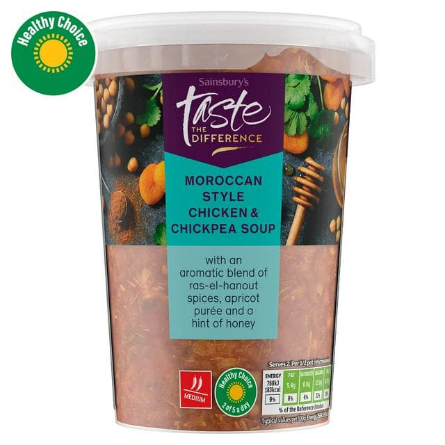 Sainsbury's Moroccan Style Chicken & Chickpea Soup, Taste the Difference 600g - gallery image 1