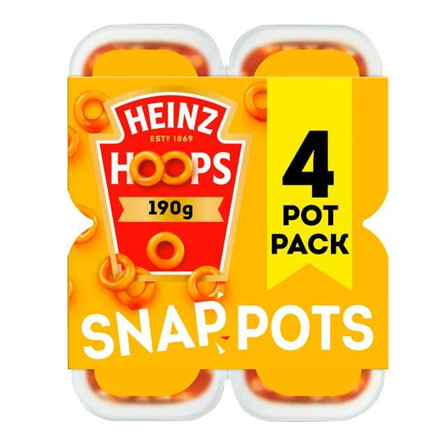 Heinz Spaghetti Hoops Snap Pots 4x190g - gallery image 1