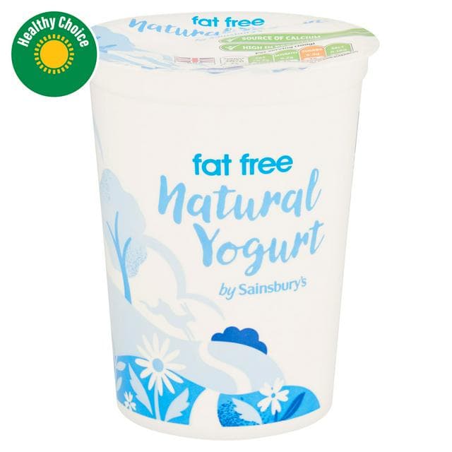 Sainsbury's Fat Free Natural Yogurt 500g - gallery image 1