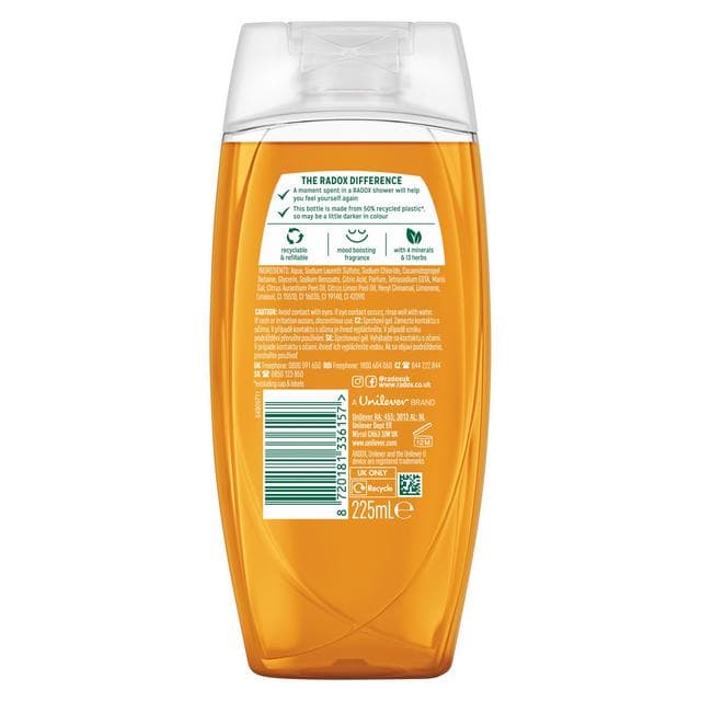 Radox Feel Revived Shower Gel Mandarin & Apricot Body Wash 225ml - gallery image 6