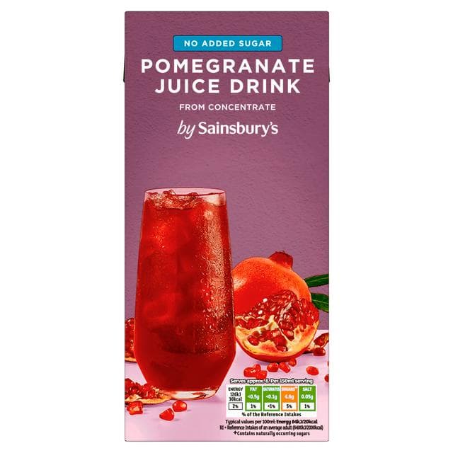 Sainsbury's Pomegranate Juice Drink, No Added Sugar 1L - gallery image 1