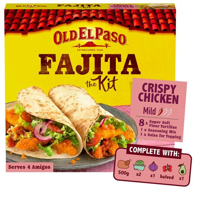 Old El Paso Mexican Oven Baked Crispy Chicken Fajita Kit 555g - gallery image 1