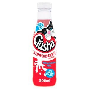 Crusha Strawberry Flavour No Added Sugar Milkshake Mix 500ml