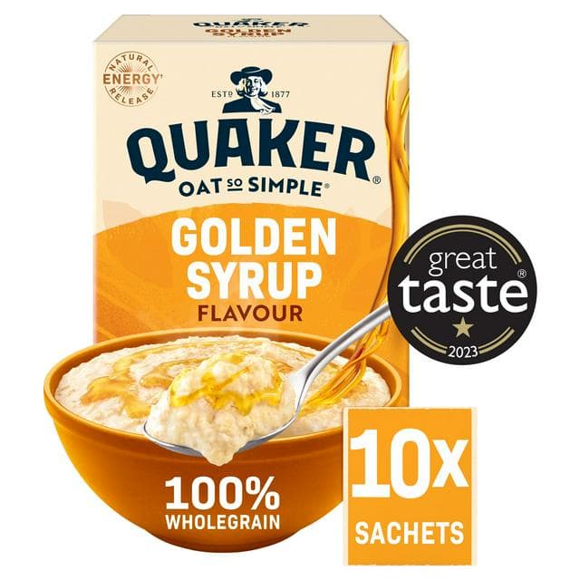 Quaker Oat So Simple Golden Syrup Porridge Sachets 10x36g - gallery image 1