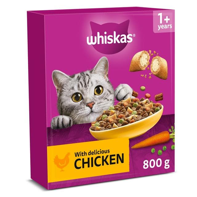 Whiskas 1+ Chicken Complete Adult Dry Cat Food 800g - gallery image 1