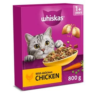 Whiskas 1+ Chicken Complete Adult Dry Cat Food 800g