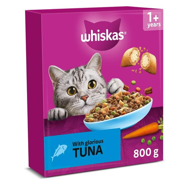 Whiskas 1+ Tuna Complete Adult Dry Cat Food 800g - gallery image 1