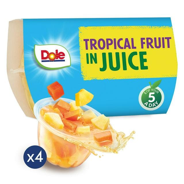 Dole Tropical Fruit In Juice Fruit Snacks 4x113g - gallery image 1