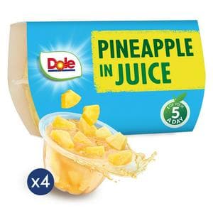 Dole Pineapple In Juice Fruit Snacks 4x113g