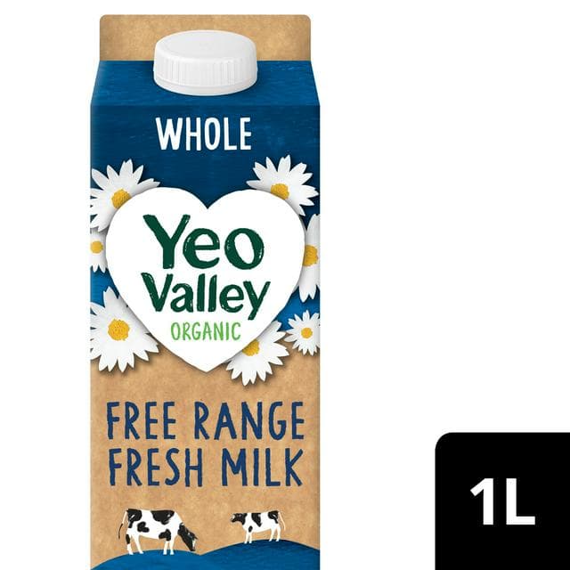 Yeo Valley Organic Free Range Whole Milk 1L - gallery image 1