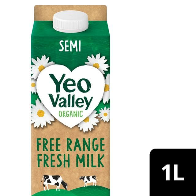 Yeo Valley Organic Free Range Semi Skimmed Milk 1L - gallery image 1