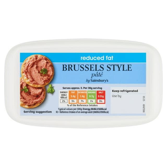 Sainsbury's Reduced Fat Brussels Spreadable Pate 175g - gallery image 1