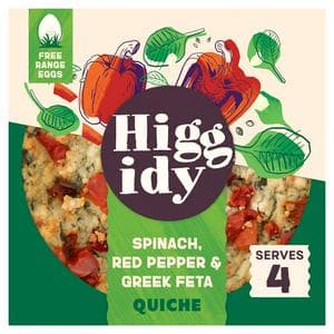 Higgidy Spinach, Red Pepper & Greek Feta Quiche 400g