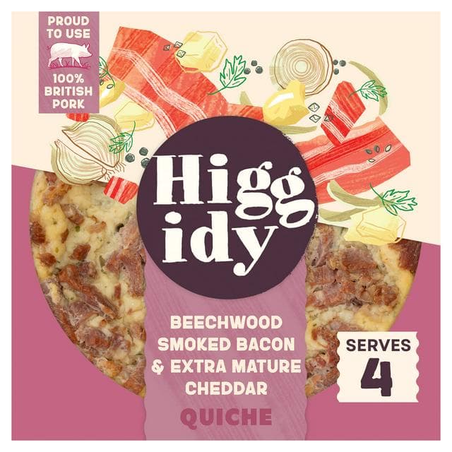 Higgidy Beechwood Smoked Bacon & Mature Cheddar Quiche 400g - gallery image 1
