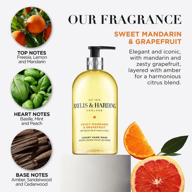 Baylis & Harding Signature Sweet Mandarin & Grapefruit Hand Wash 500ml - gallery image 2