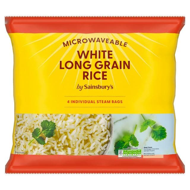 Sainsbury's White Rice Microwavable Bags 4 x 200g - gallery image 1