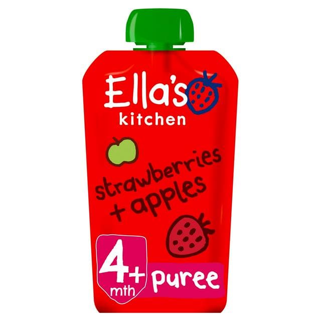 Ella's Kitchen Organic Strawberries & Apples Baby Food Pouch 4+ Months 120g - gallery image 1
