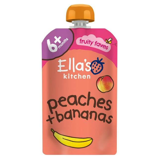 Ella's Kitchen Organic Peaches & Bananas Baby Food Pouch 4+ Months 120g - gallery image 1