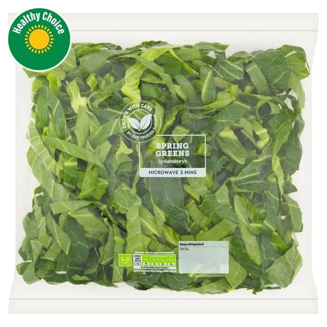 Sainsbury's Ready Prepared Spring Greens 200g - gallery image 1