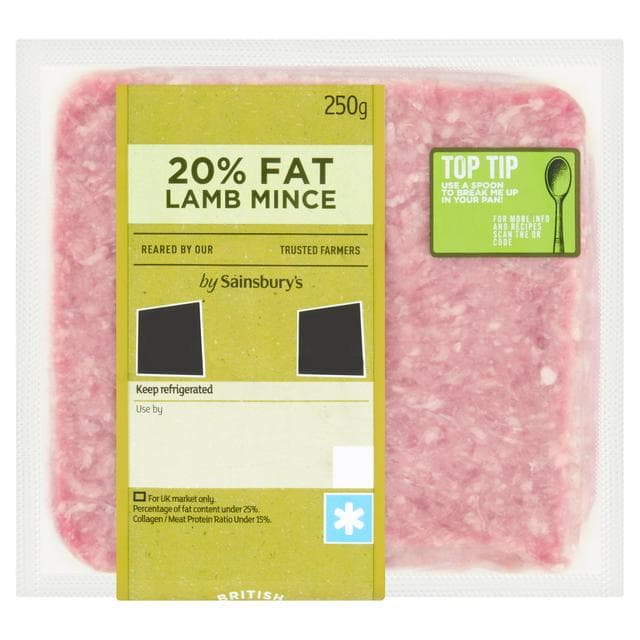 Sainsbury's British or New Zealand 20% Fat Lamb Mince 250g - gallery image 1