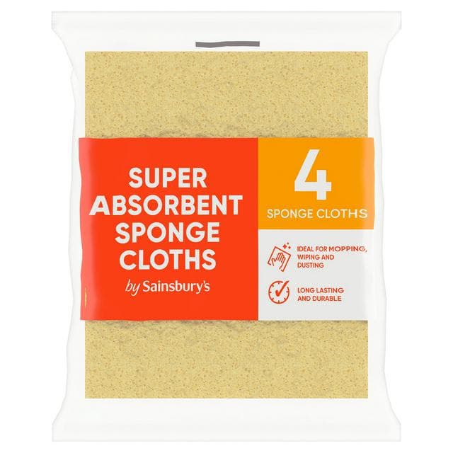 Sainsbury's Sponge Cloths x4 - gallery image 1