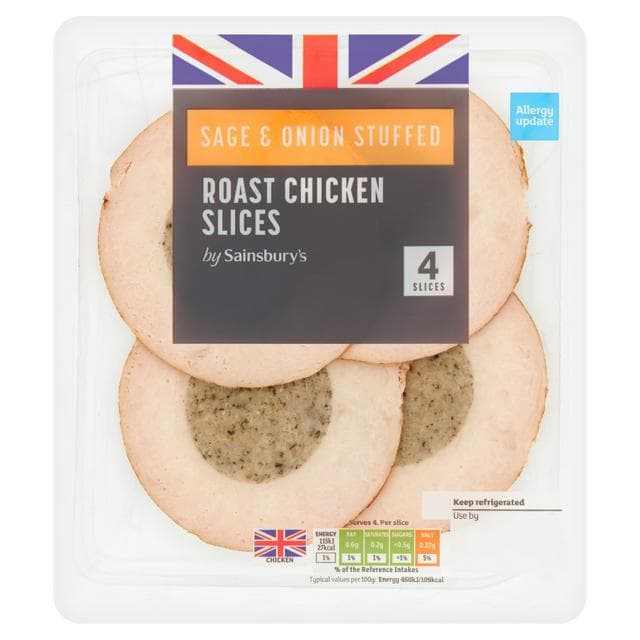 Sainsbury's British Roast Chicken & Stuffing 100g, x4 Slices - gallery image 1