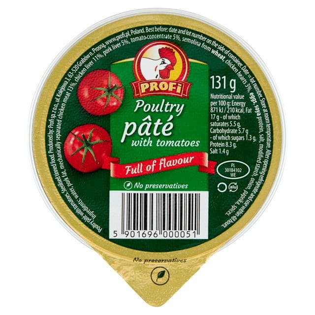 Profi Poultry Pate With Tomatoes 131g - gallery image 1