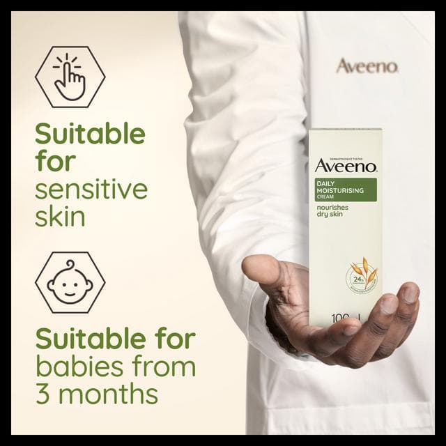 Aveeno Cream Dry & Sensitive Skin Moisturiser 100ml - gallery image 5