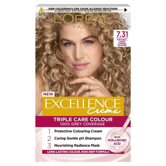 L'Oreal Excellence 7.31 Natural Dark Caramel Blonde Permanent Hair Dye - gallery image 1