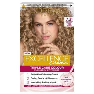 L'Oreal Excellence 7.31 Natural Dark Caramel Blonde Permanent Hair Dye